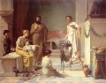 Un niño enfermo llevado al templo de Esculapio El griego John William Waterhouse